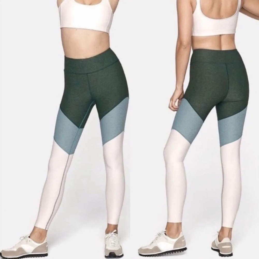 Outdoor Voices Spring Leggings 7/8 Green Blue Pink Size Medium